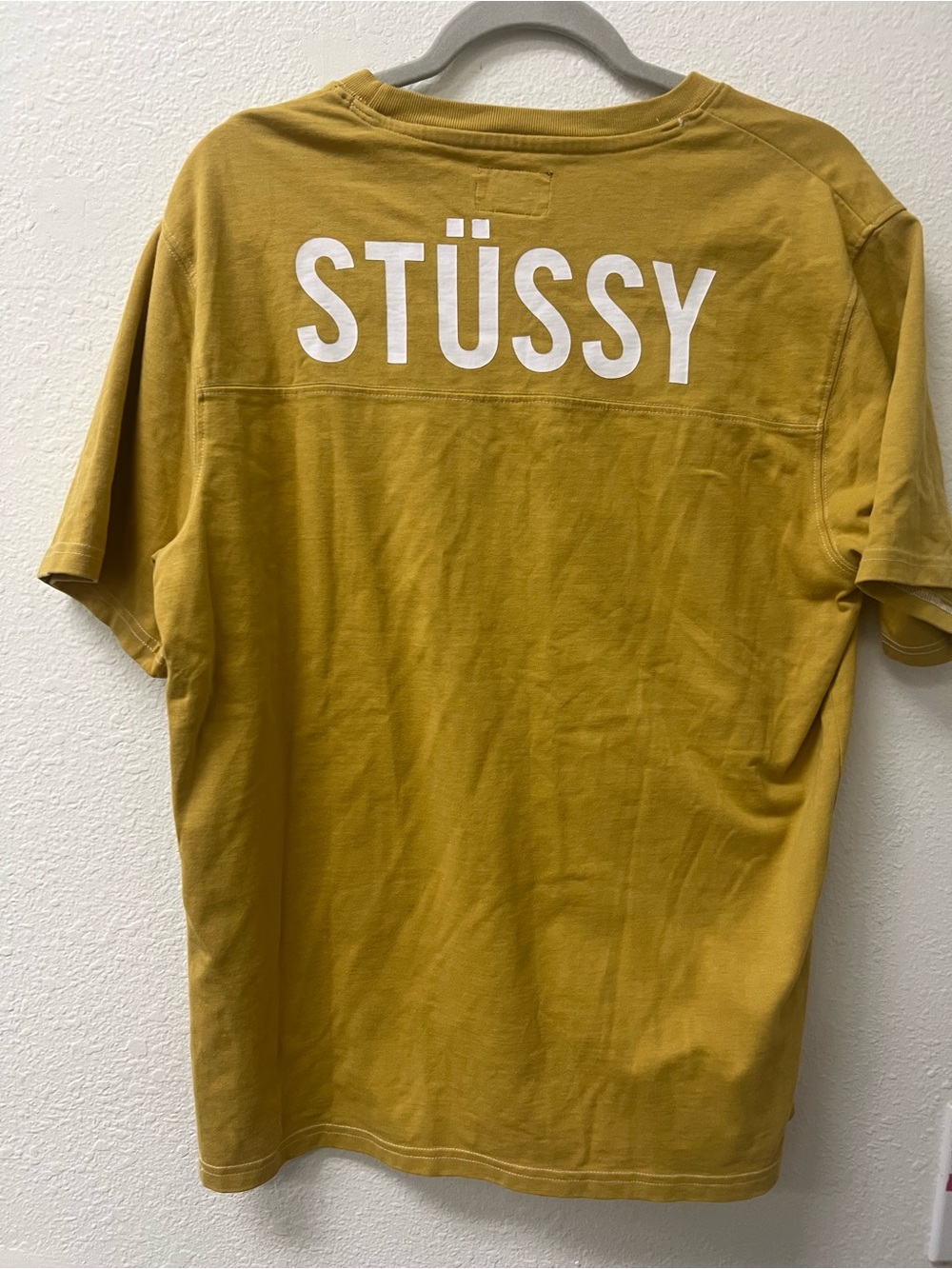 Stussy Men’s Short Sleeve Logo T-Shirt — Mustard